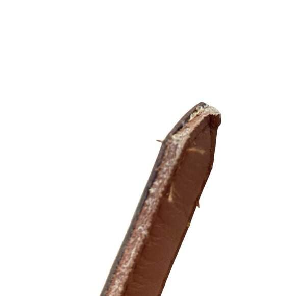 VTG 80s Leather French Hunting Horn Belt Brown Women’s 12 Classic Academia - Picture 7 of 8